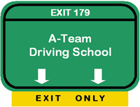 A-team driving school logo
